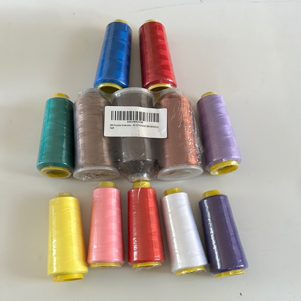 12 Colorful Polyester Thread Spools 4.5